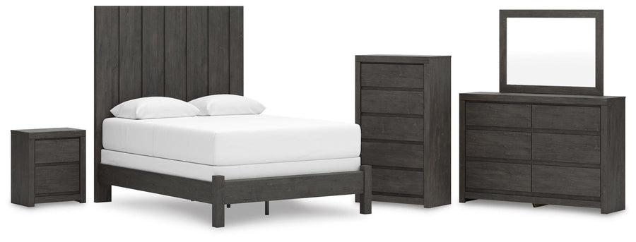 Fraluna Panel Bed, Dresser, Mirror, Chest and Nightstand