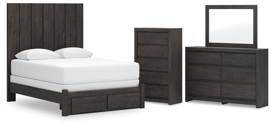 Fraluna Panel Storage Bed, Dresser, Mirror and Chest