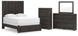 Fraluna Panel Storage Bed, Dresser, Mirror and Chest