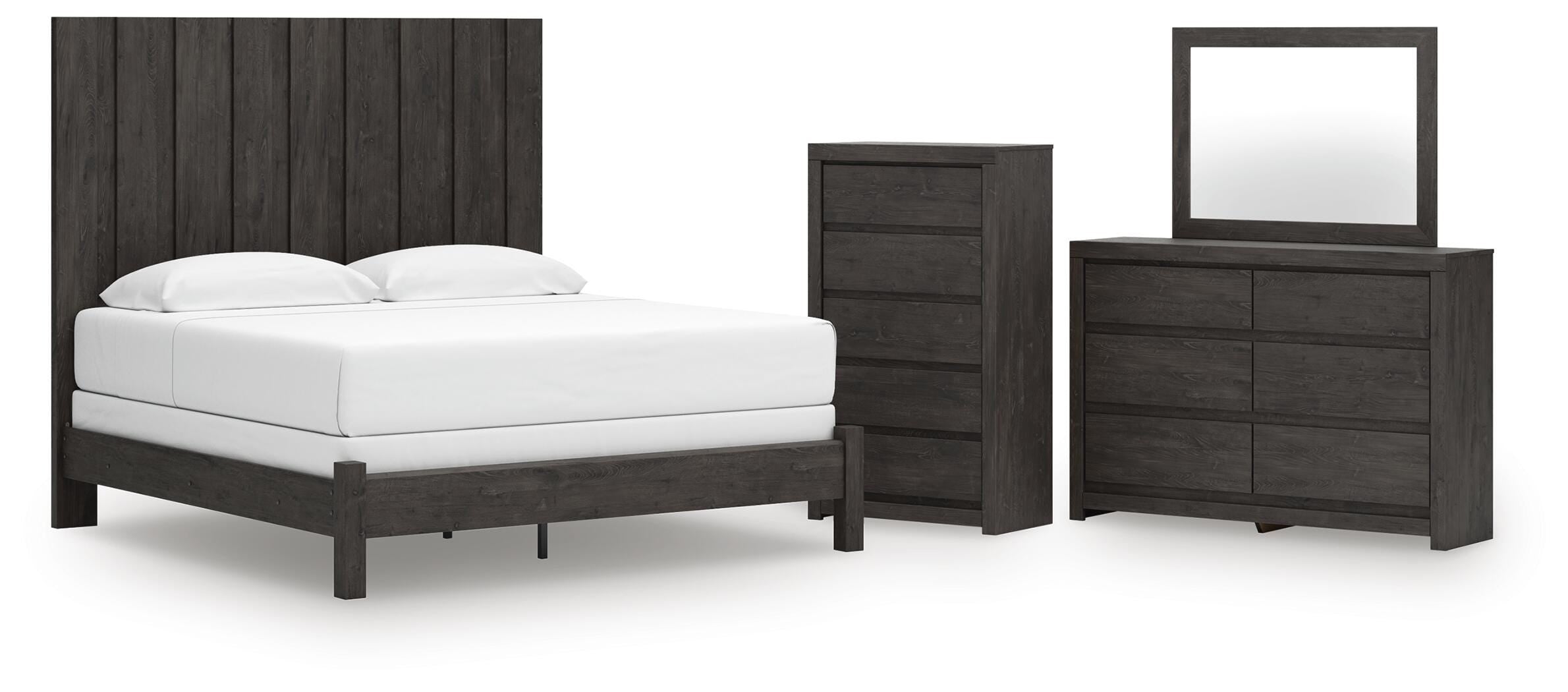 Fraluna Panel Bed, Dresser, Mirror and Chest