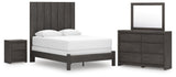 Fraluna Panel Bed, Dresser, Mirror, and Nightstand
