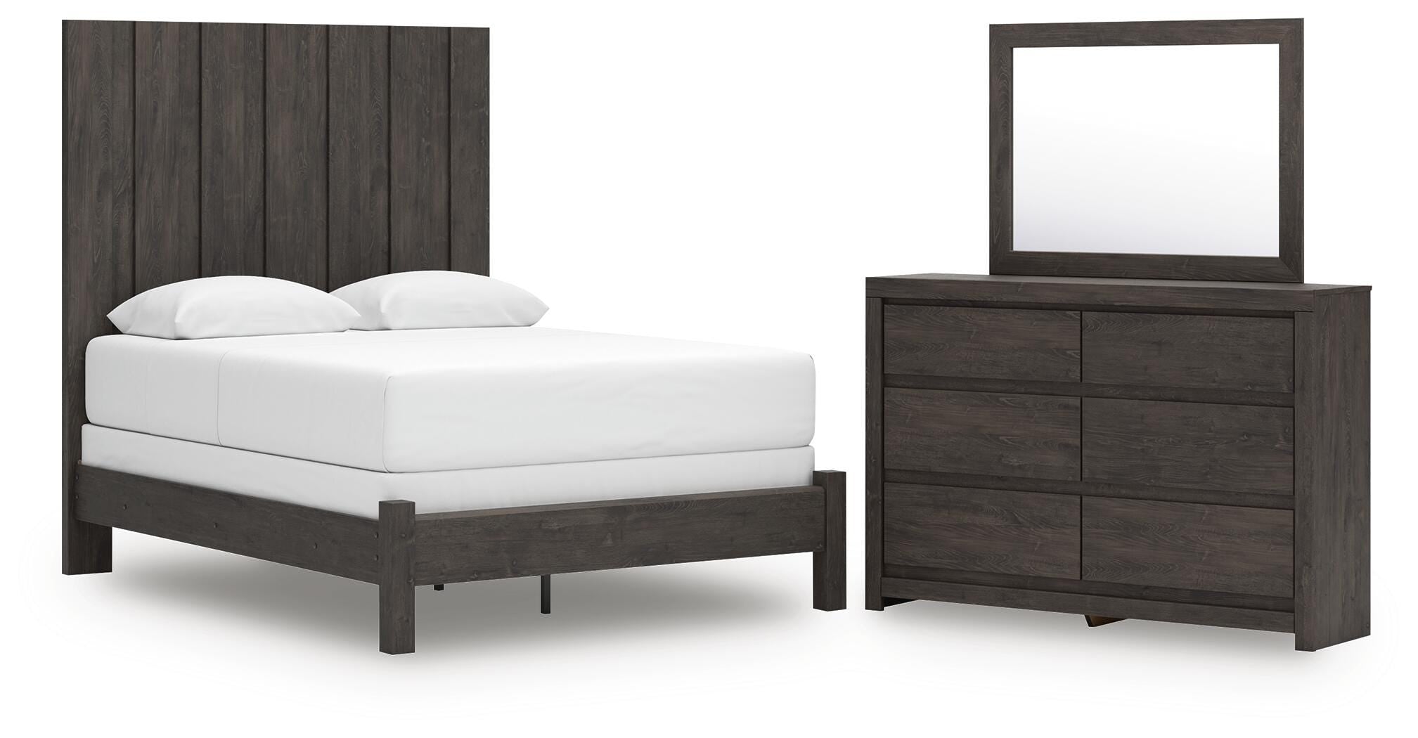 Fraluna Panel Bed, Dresser and Mirror