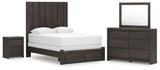 Fraluna Panel Storage Bed, Dresser, Mirror and Nightstand
