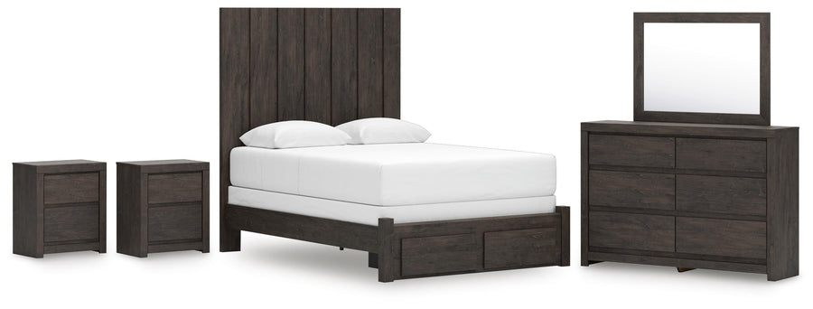 Fraluna Panel Storage Bed, Dresser, Mirror and 2 Nightstands