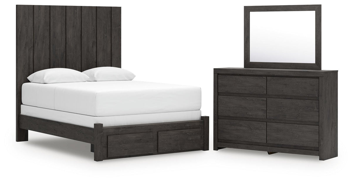 Fraluna Panel Storage Bed, Dresser and Mirror