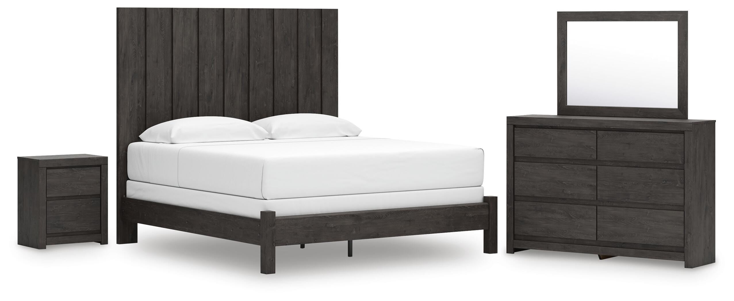 Fraluna Panel Bed, Dresser, Mirror, and Nightstand