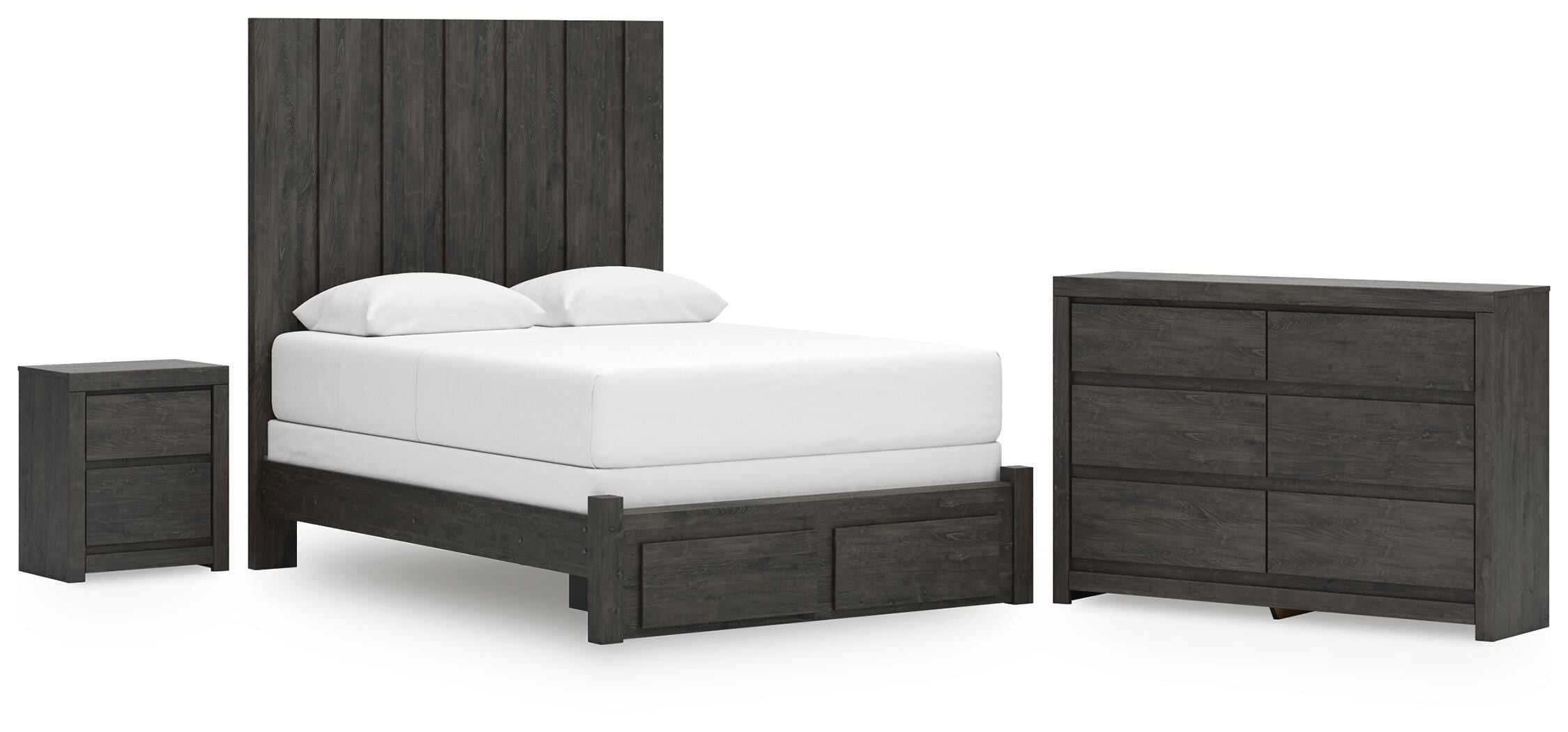 Fraluna Panel Storage Bed, Dresser and Nightstand