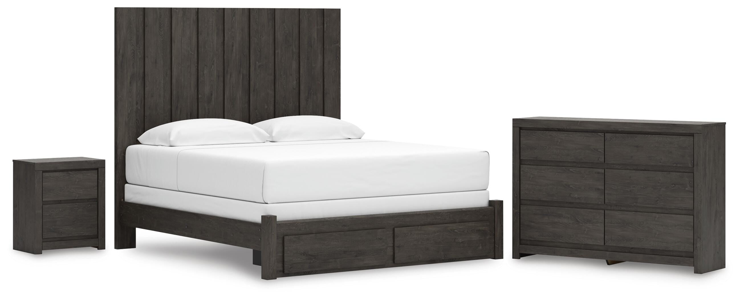 Fraluna Panel Storage Bed, Dresser and Nightstand