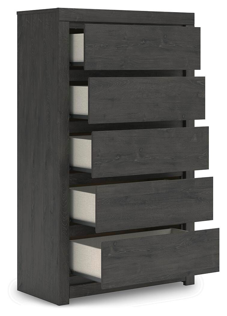 Fraluna Panel Storage Bed, Dresser, Mirror and Chest