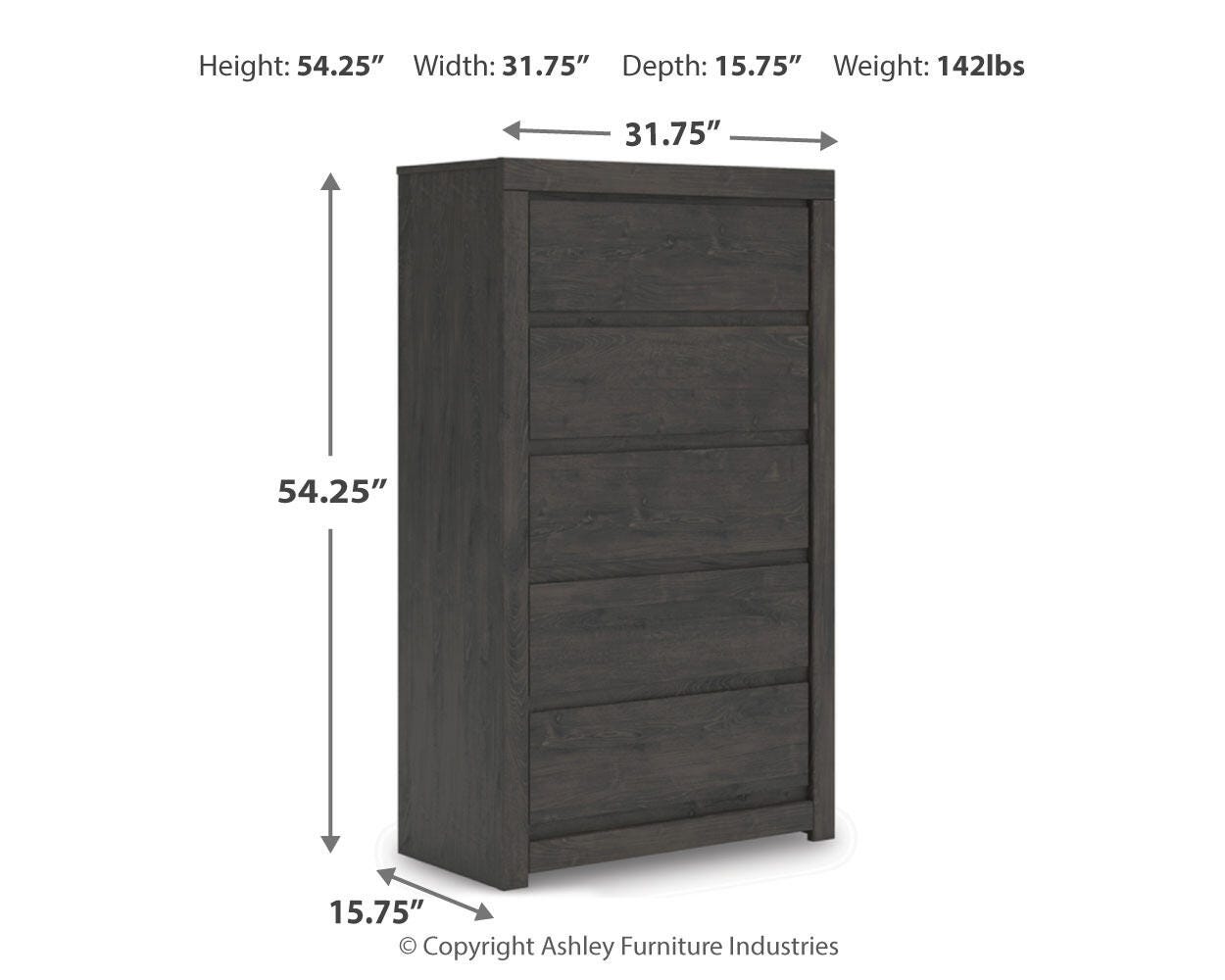 Fraluna Panel Bed, Dresser, Mirror and Chest