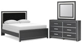 Zuraleus Upholstered Panel Bed, Dresser and Mirror