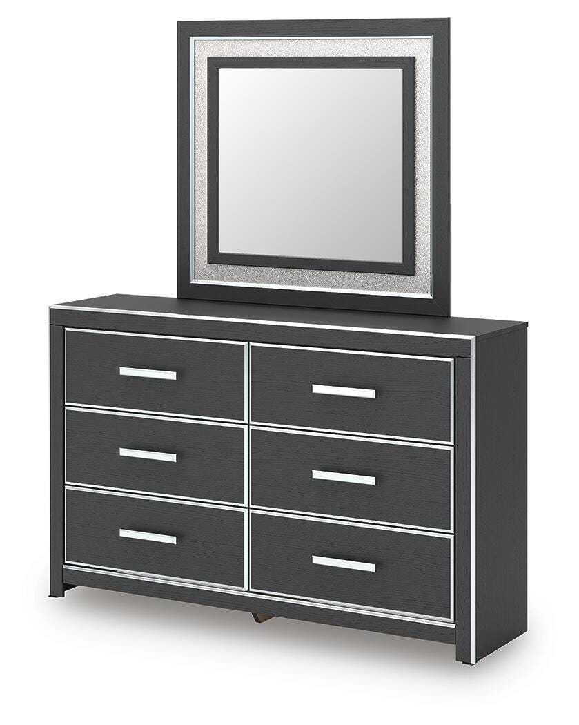 Zuraleus Upholstered Panel Bed, Dresser and Mirror