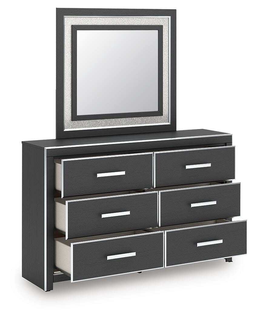 Zuraleus Upholstered Panel Bed, Dresser and Mirror