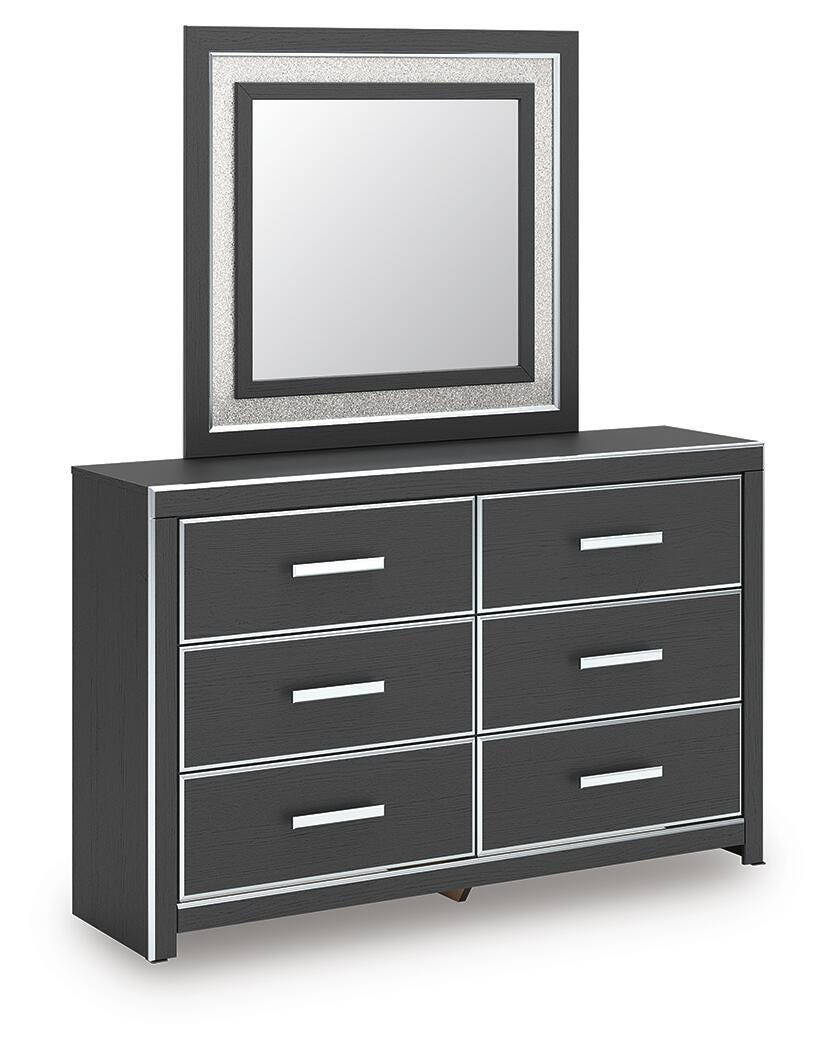 Zuraleus Upholstered Bed, Dresser, Mirror and Nightstand