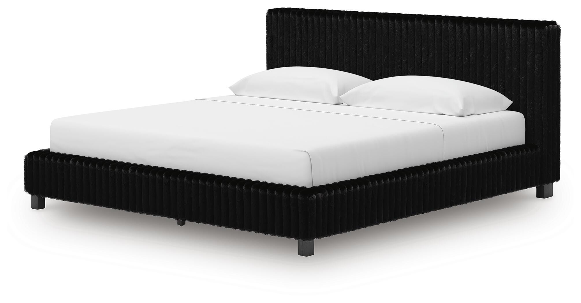 Zuraleus Upholstered Bed, Dresser and Nightstand