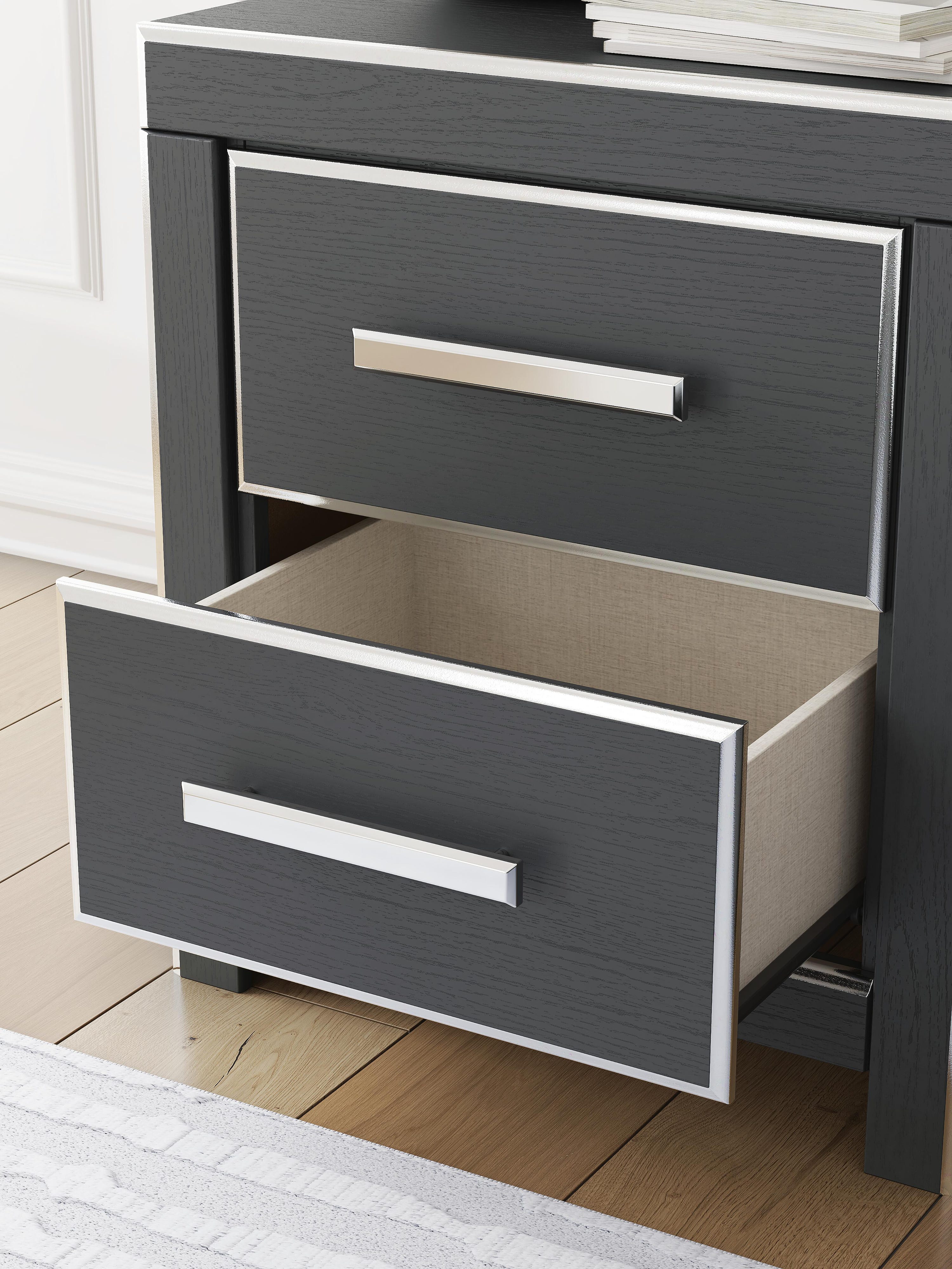 Zuraleus Upholstered Bed, Dresser and Nightstand