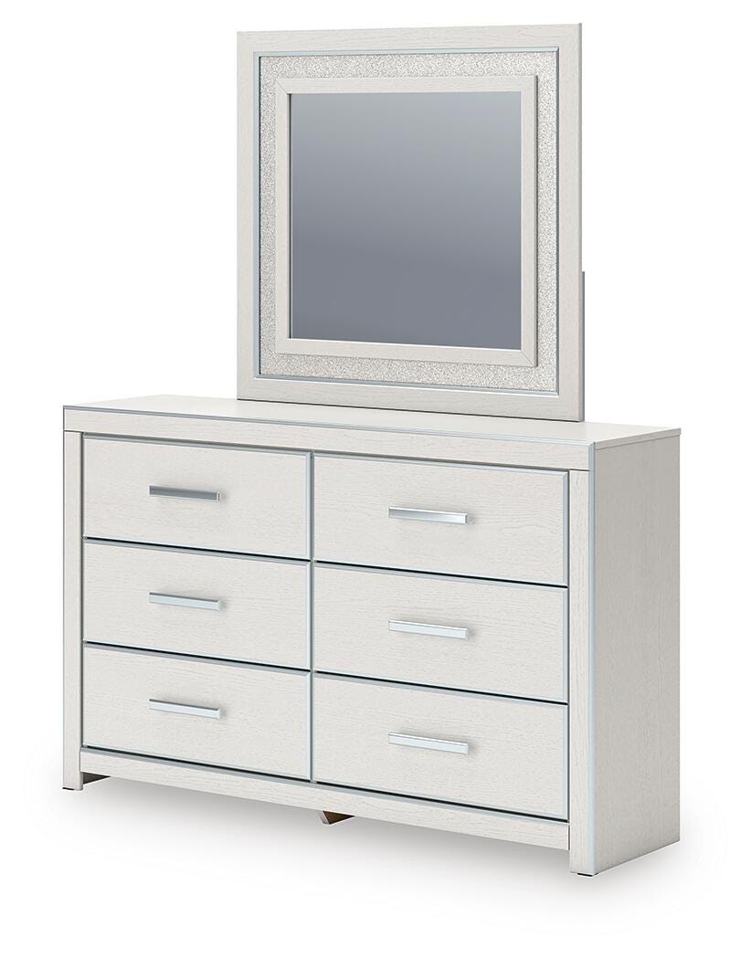 Zuraleus Upholstered Panel Bed, Dresser and Mirror