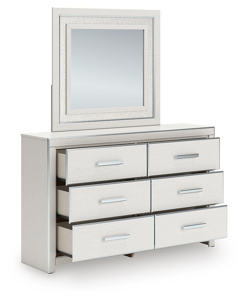 Zuraleus Upholstered Panel Bed, Dresser, Mirror, Chest and Nightstand
