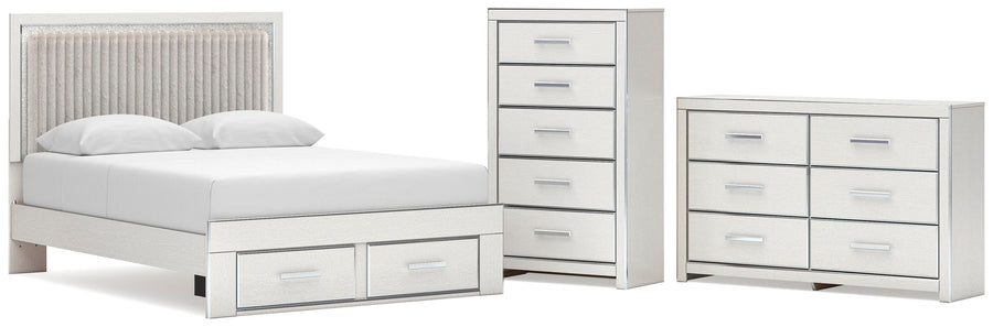 Zuraleus Upholstered Panel Platform Storage Bed, Dresser and Chest