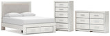 Zuraleus Upholstered Panel Platform Storage Bed, Dresser and Chest