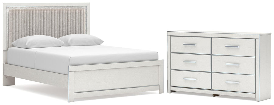 Zuraleus Upholstered Panel Platform Bed and Dresser
