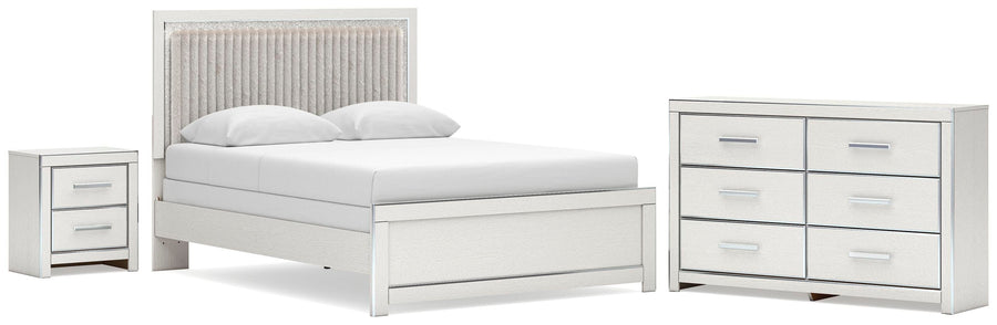 Zuraleus Upholstered Panel Bed, Dresser and Nightstand
