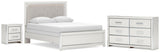 Zuraleus Upholstered Panel Bed, Dresser and Nightstand