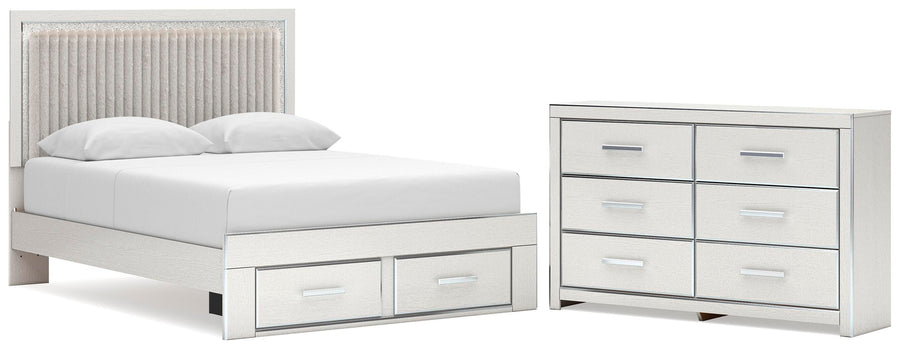Zuraleus Upholstered Panel Platform Storage Bed and Dresser