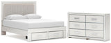Zuraleus Upholstered Panel Platform Storage Bed and Dresser