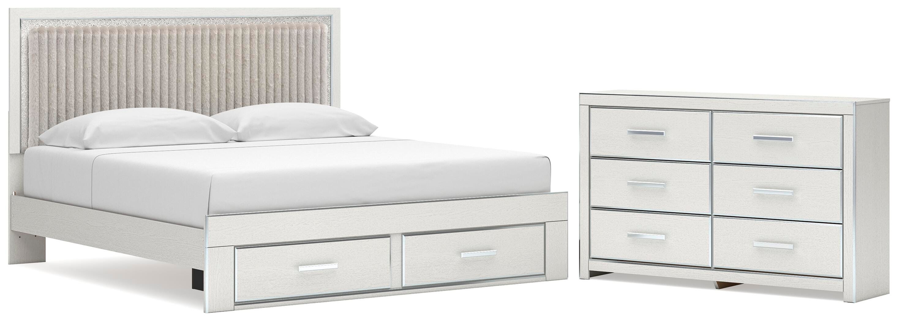 Zuraleus Upholstered Panel Platform Storage Bed and Dresser