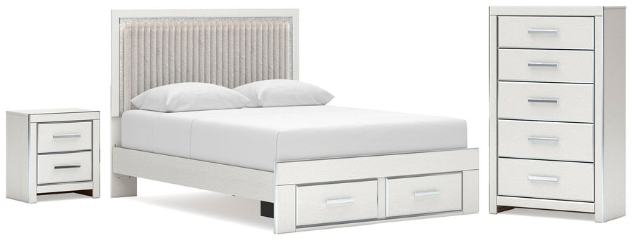 Zuraleus Upholstered Panel Platform Storage Bed, Chest and Nightstand