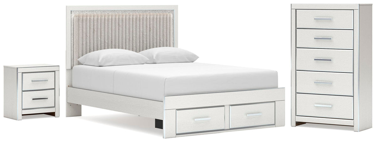Zuraleus Upholstered Panel Platform Storage Bed, Chest and Nightstand