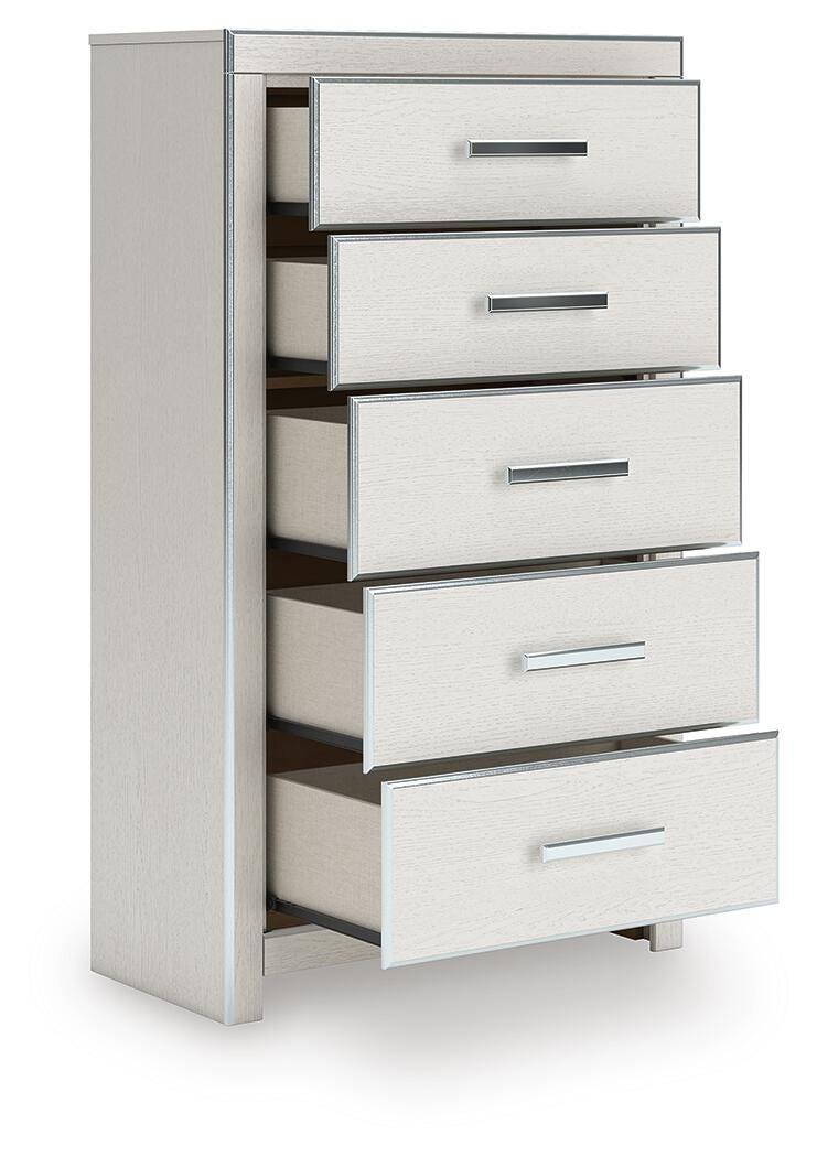 Zuraleus Upholstered Bed, Chest and Nightstand