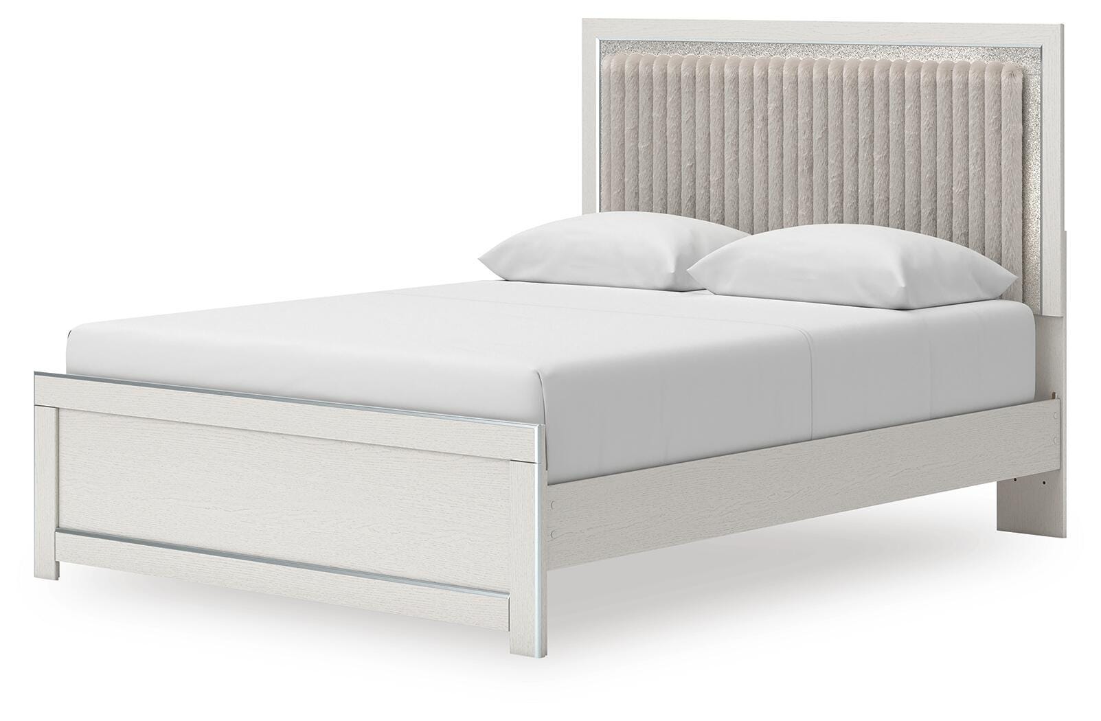 Zuraleus Upholstered Panel Platform Bed, Dresser and Mirror