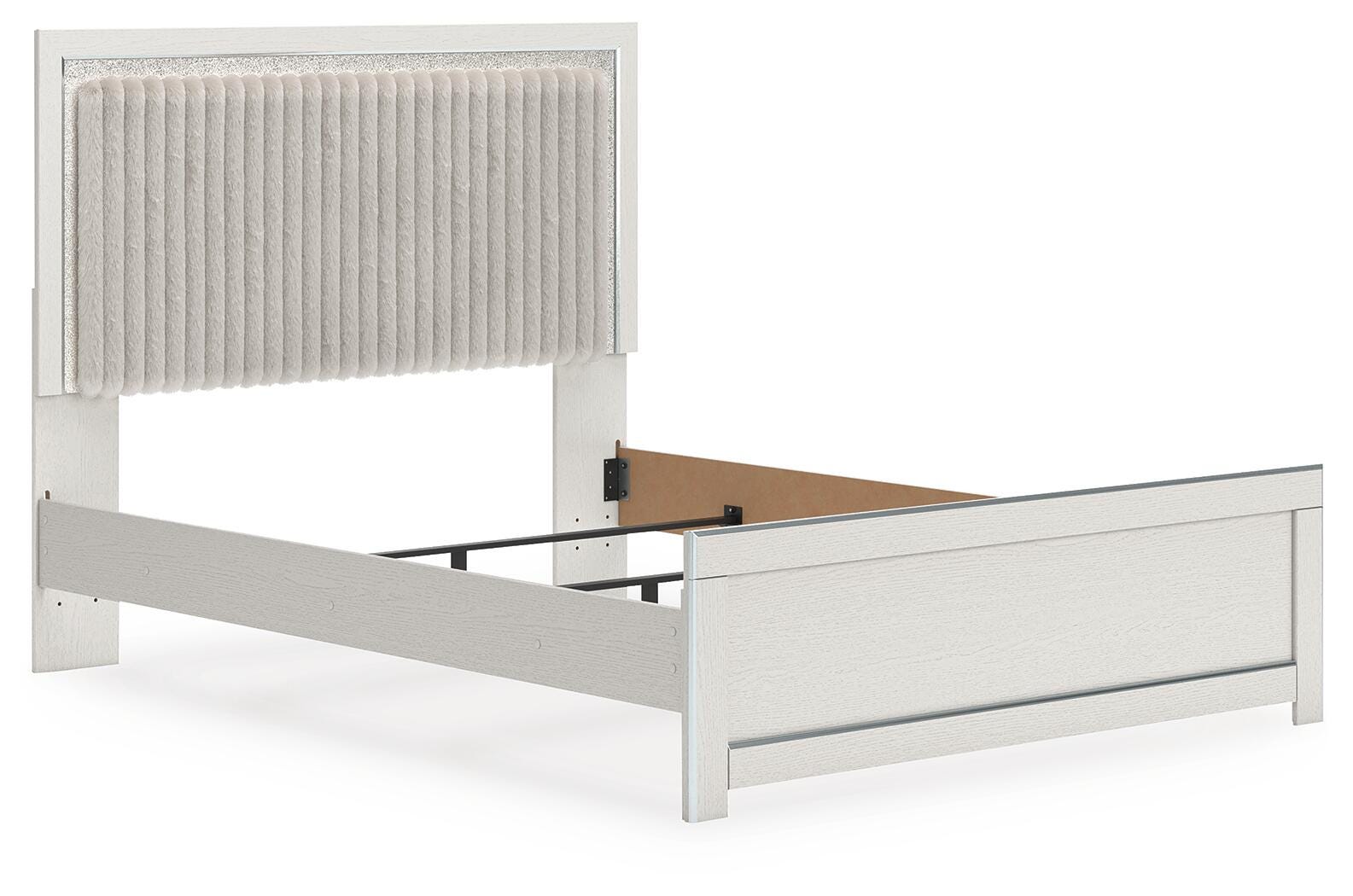 Zuraleus Upholstered Panel Bed, Dresser, Mirror and Nightstand