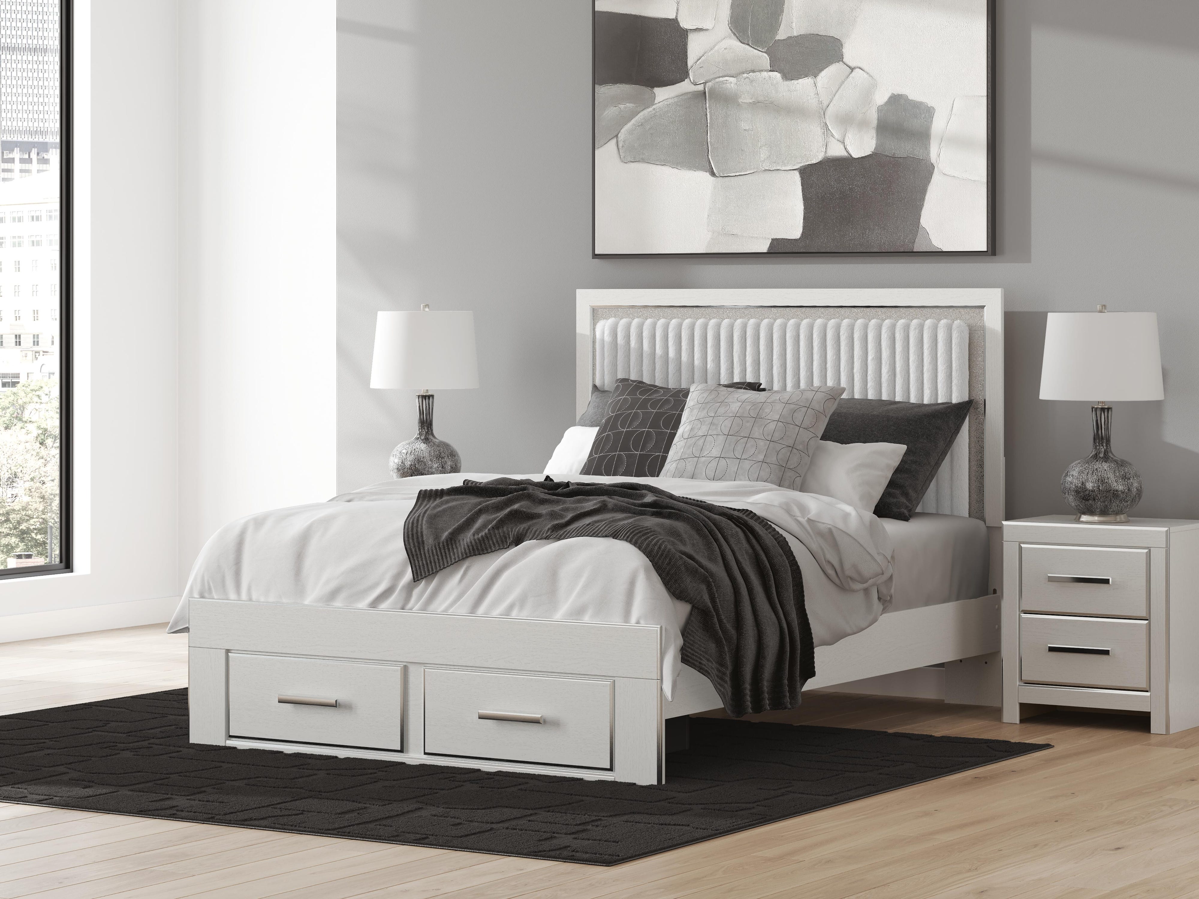Zuraleus Upholstered Panel Platform Storage Bed, Chest and Nightstand