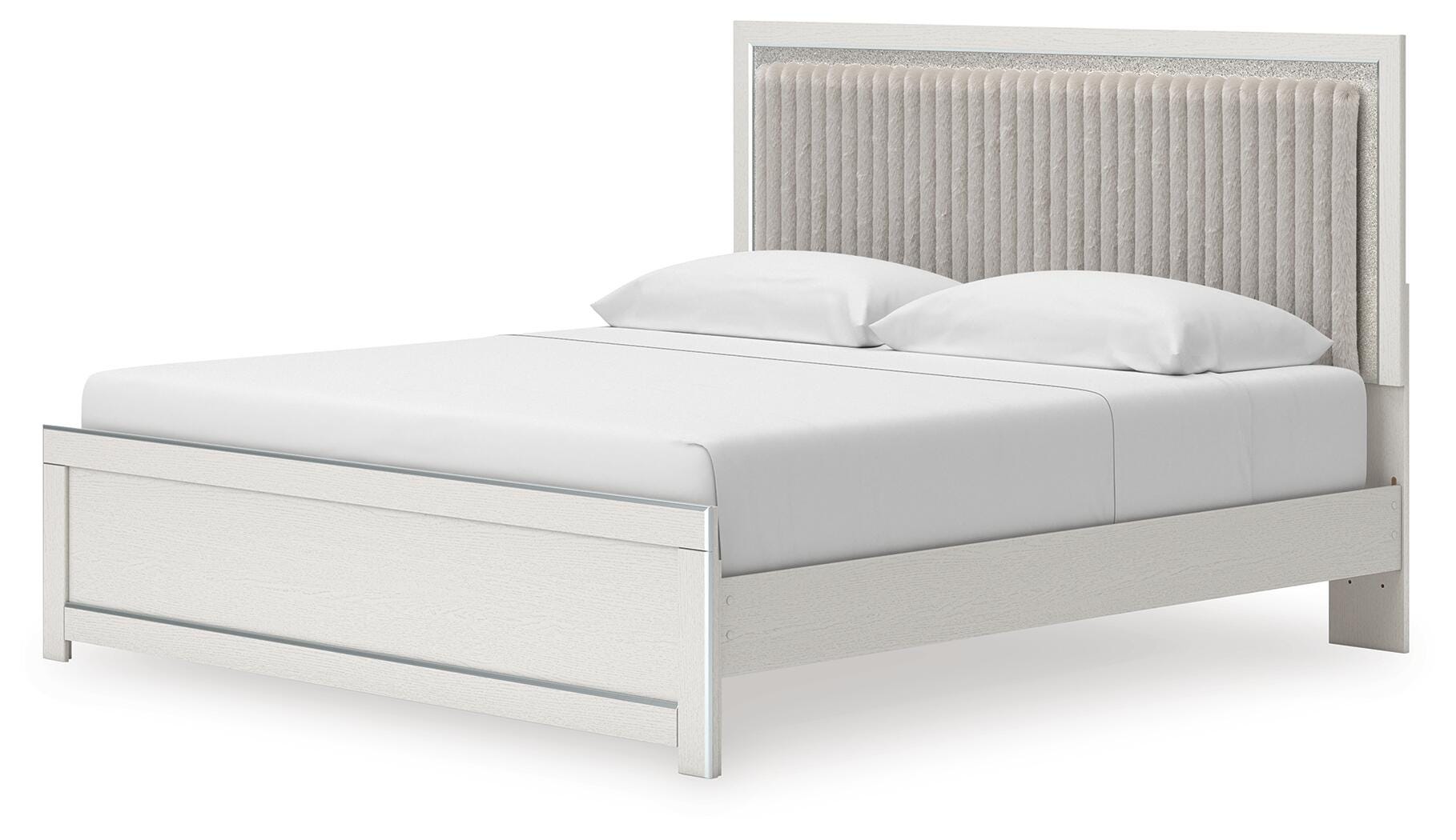 Zuraleus Upholstered Panel Platform Bed, Dresser, Mirror and Nightstand