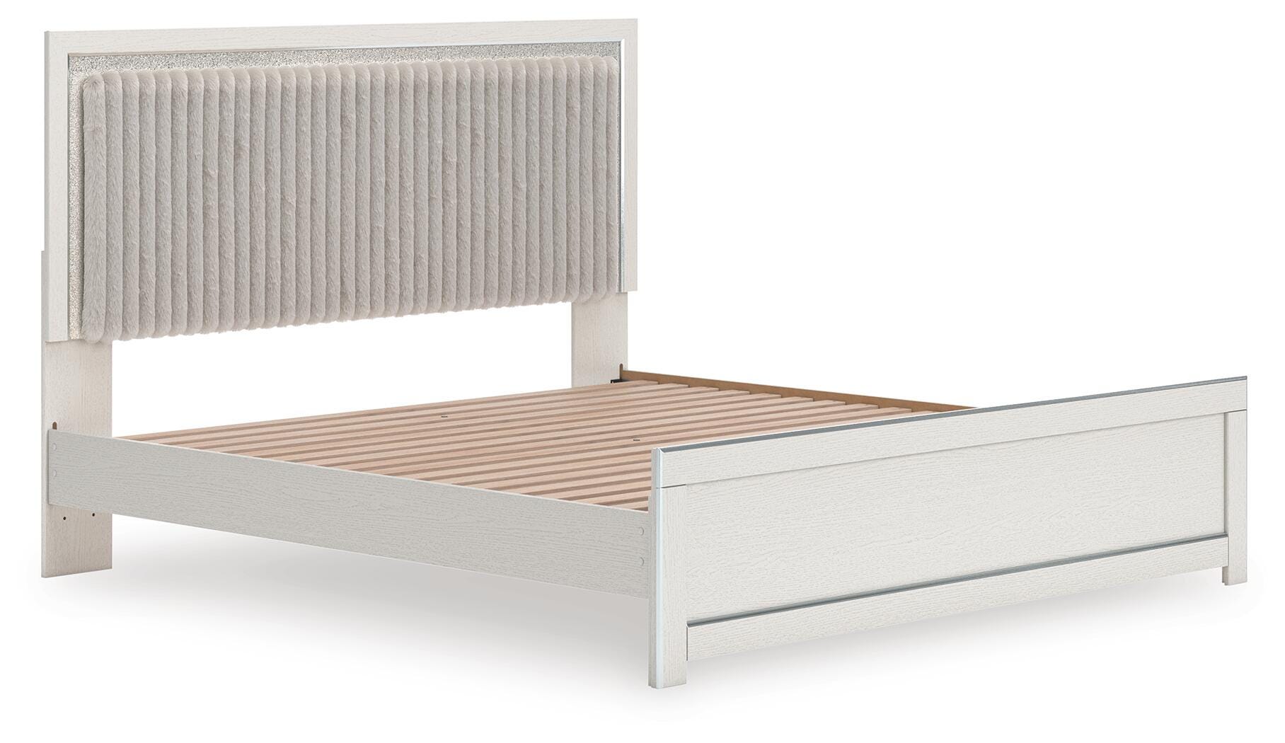 Zuraleus Upholstered Panel Platform Bed, Dresser, Mirror and Nightstand
