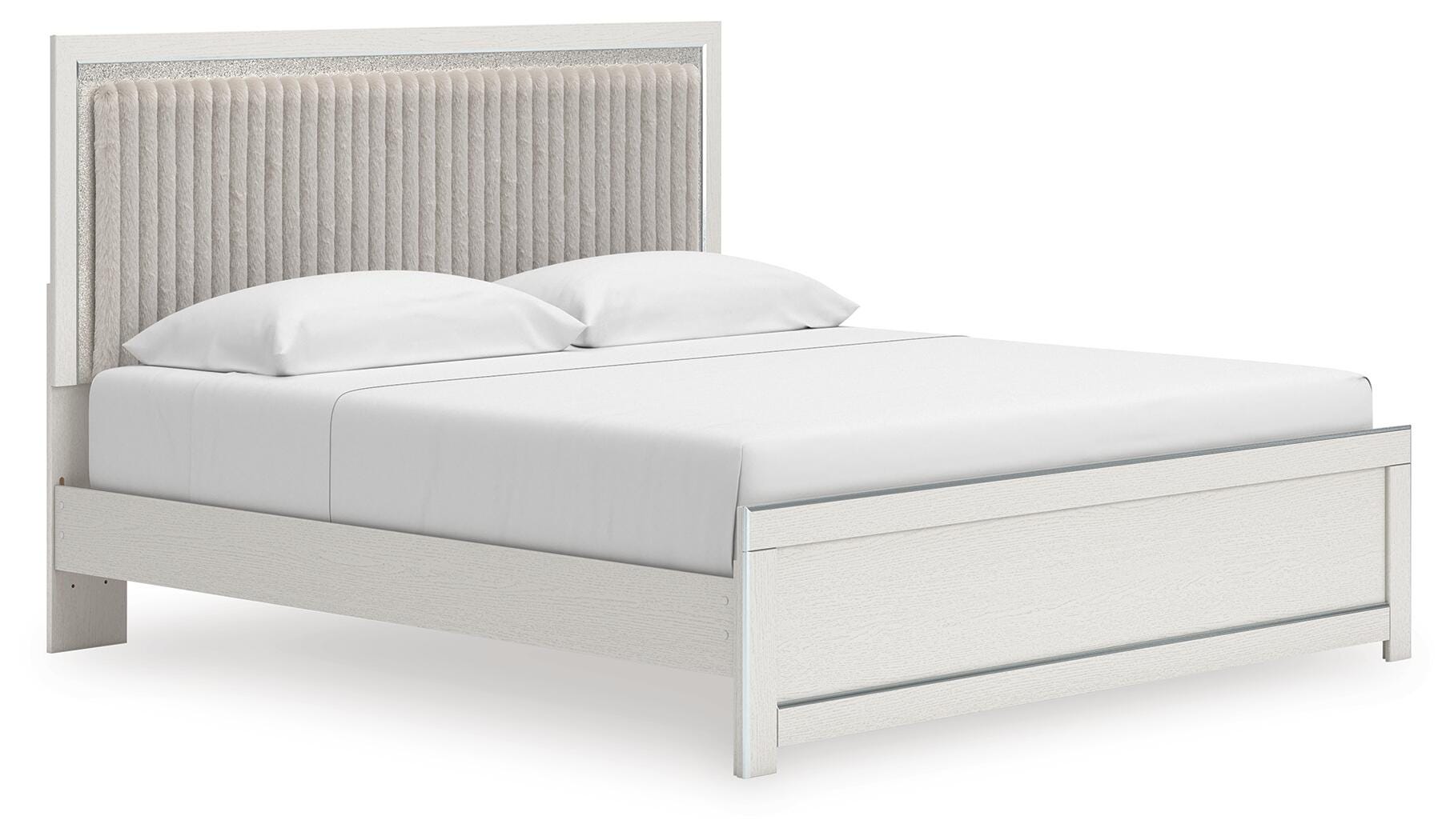 Zuraleus Upholstered Panel Platform Bed, Dresser, Mirror and Nightstand