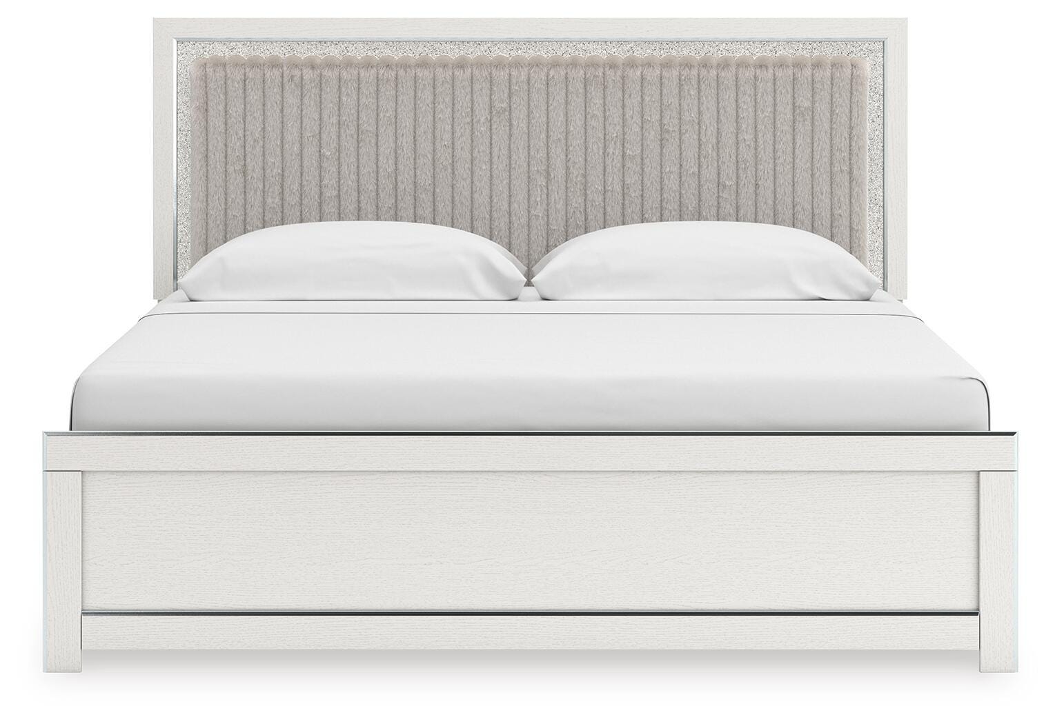 Zuraleus Upholstered Panel Platform Bed, Dresser, Mirror and Nightstand
