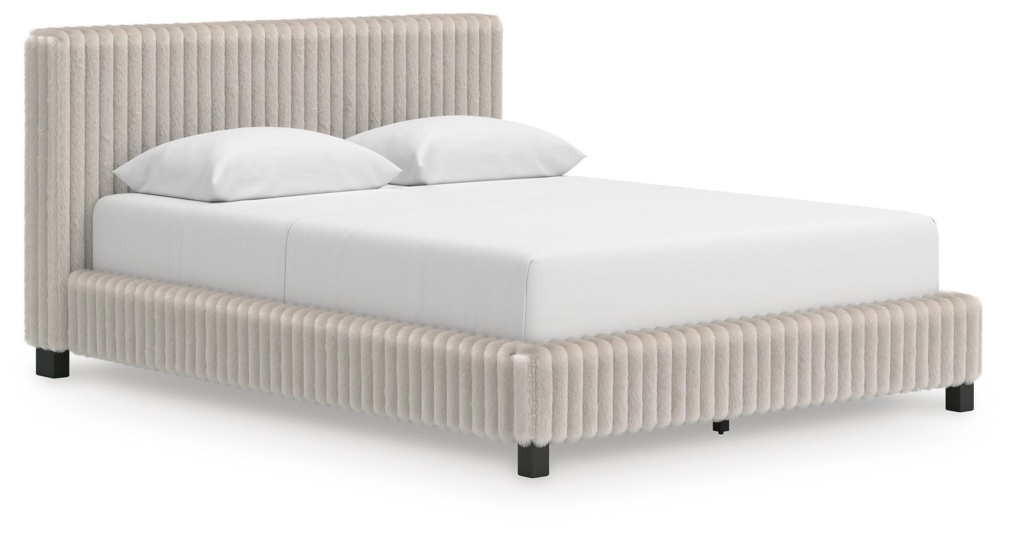 Zuraleus Upholstered Bed, Dresser and Nightstand