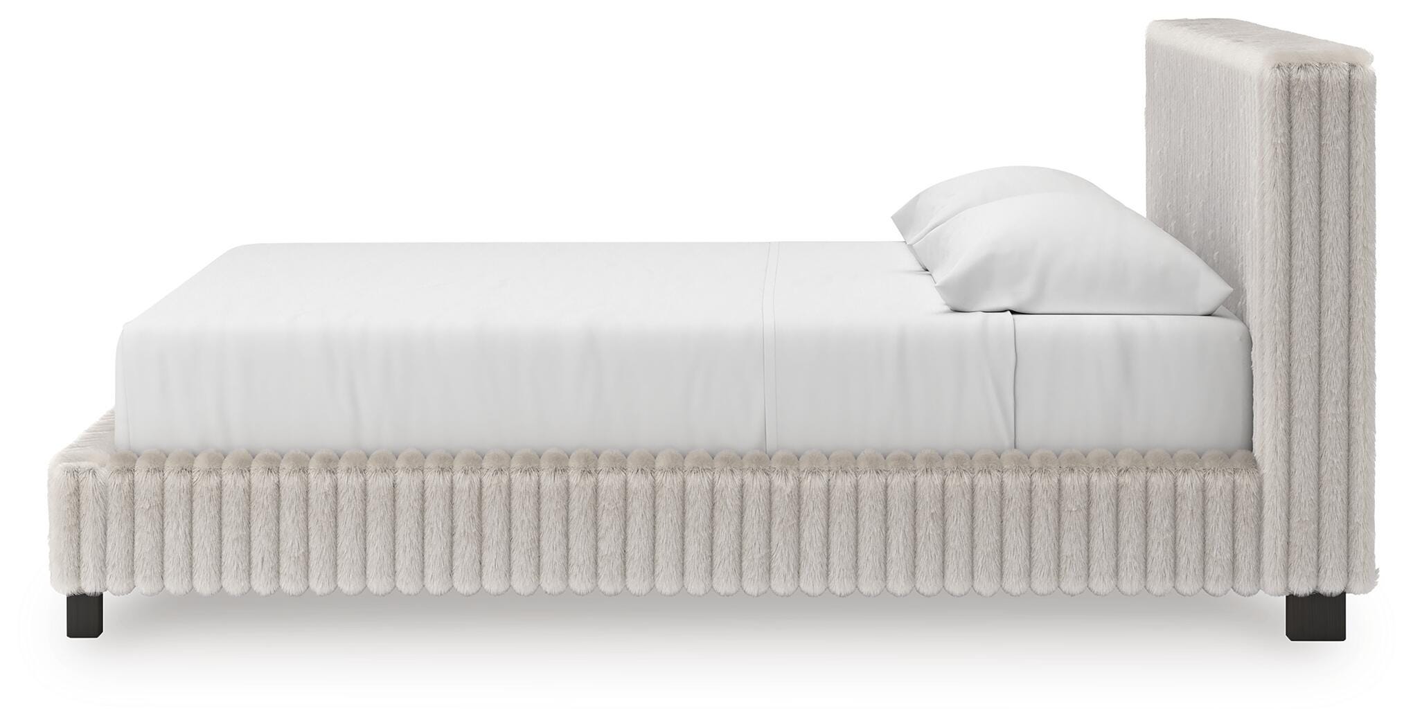 Zuraleus Upholstered Bed, Dresser, Mirror and Nightstand