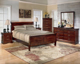 Alisdair Sleigh Bed with Mirrored Dresser, Chest and 2 Nightstands