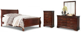 Alisdair Sleigh Bed with Mirrored Dresser and Chest