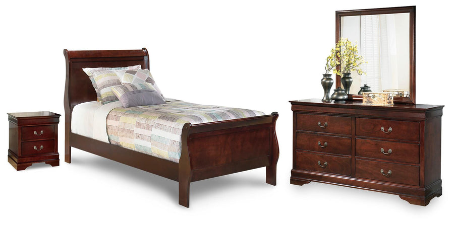 Alisdair Sleigh Bed, Dresser, Mirror and Nightstand
