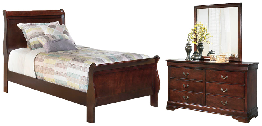Alisdair Sleigh Bed with Mirrored Dresser