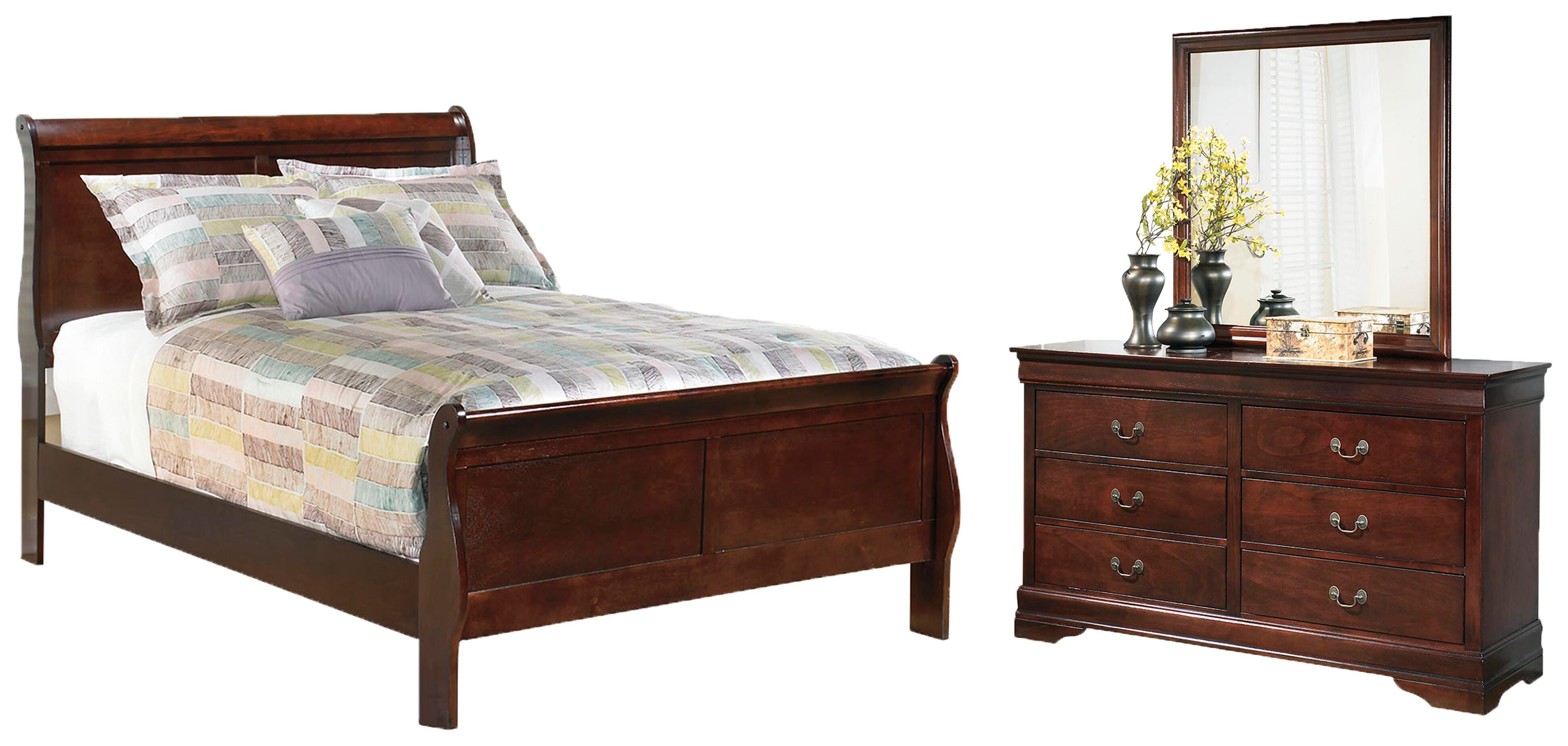 Alisdair Sleigh Bed with Mirrored Dresser