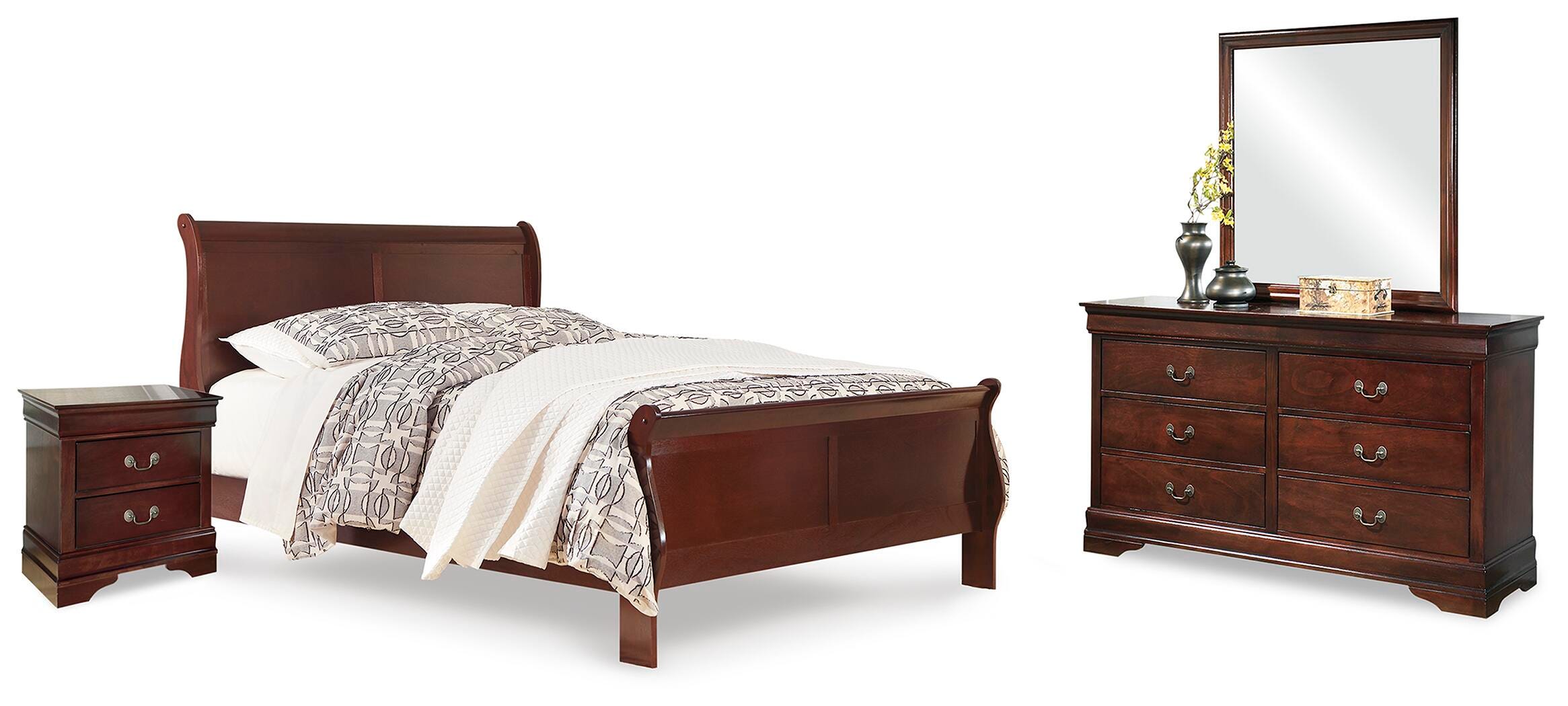 Alisdair Sleigh Bed, Dresser, Mirror and Nightstand