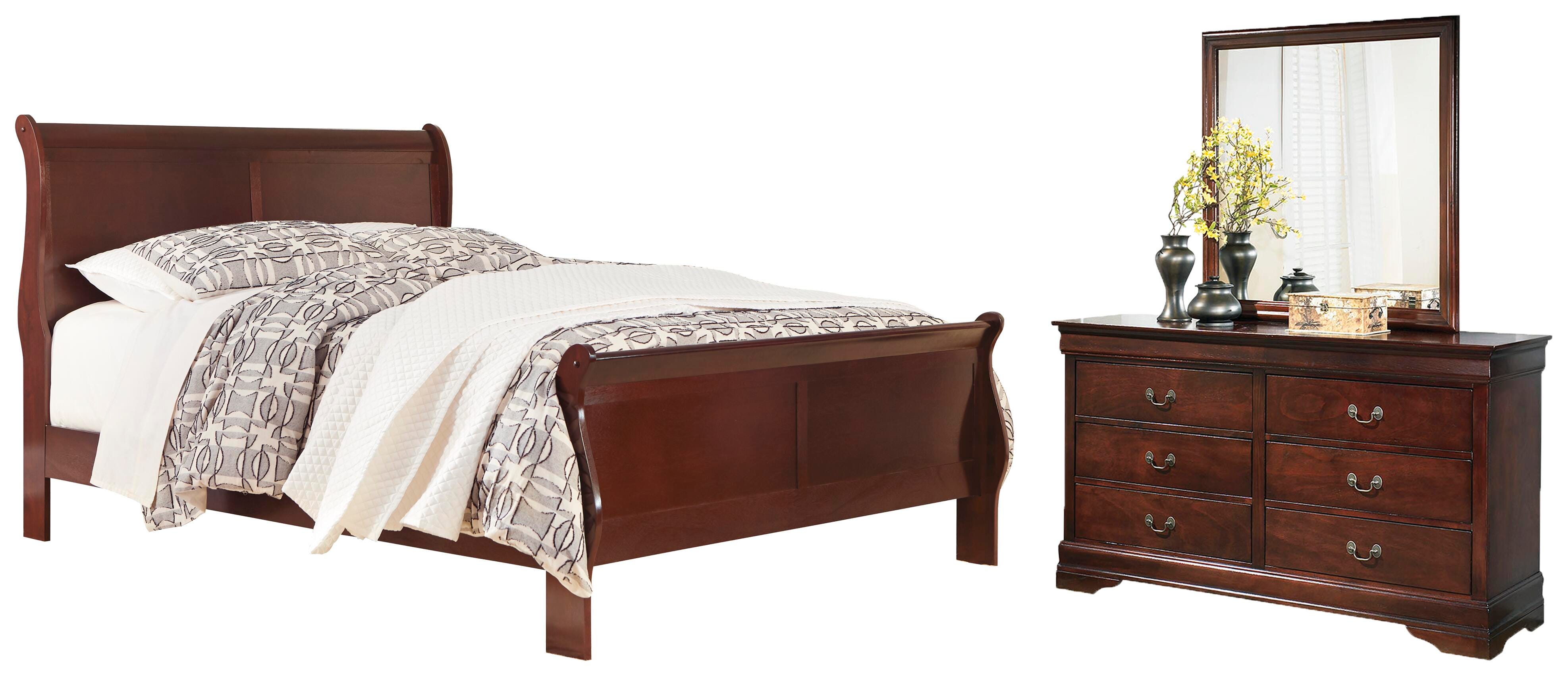 Alisdair Sleigh Bed with Mirrored Dresser