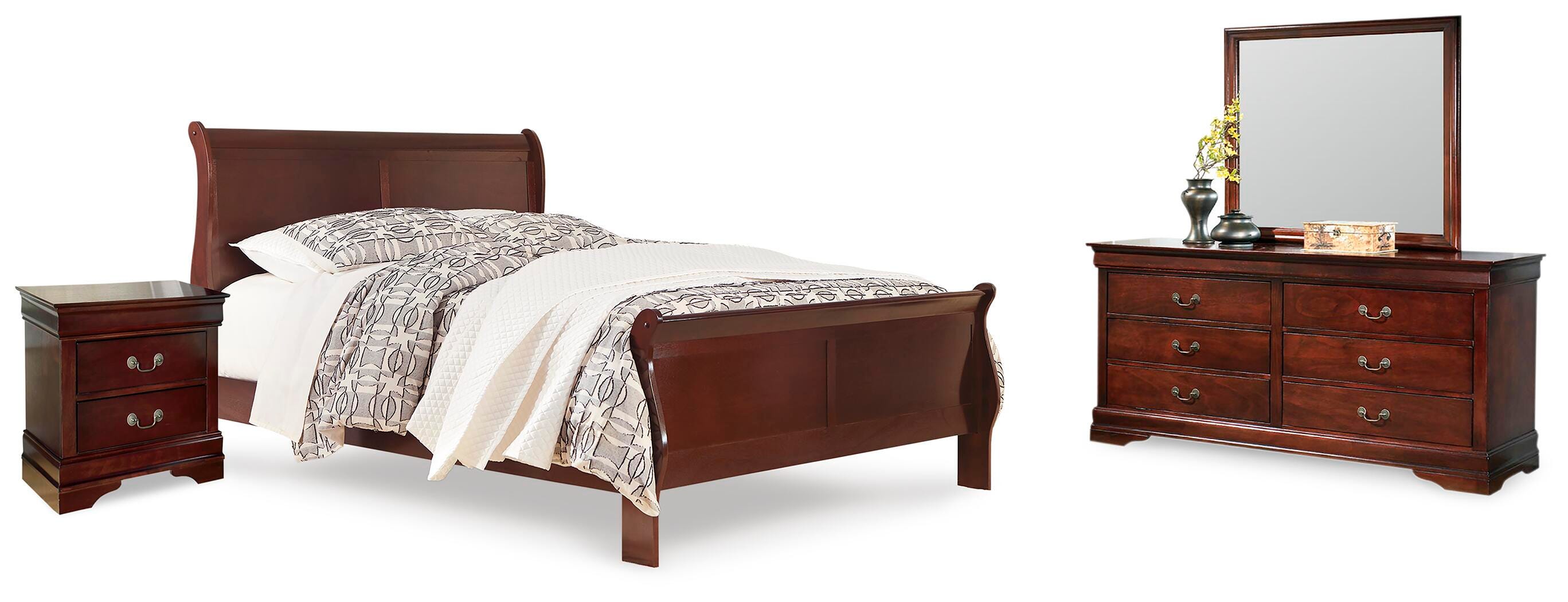Alisdair Sleigh Bed, Dresser, Mirror and Nightstand
